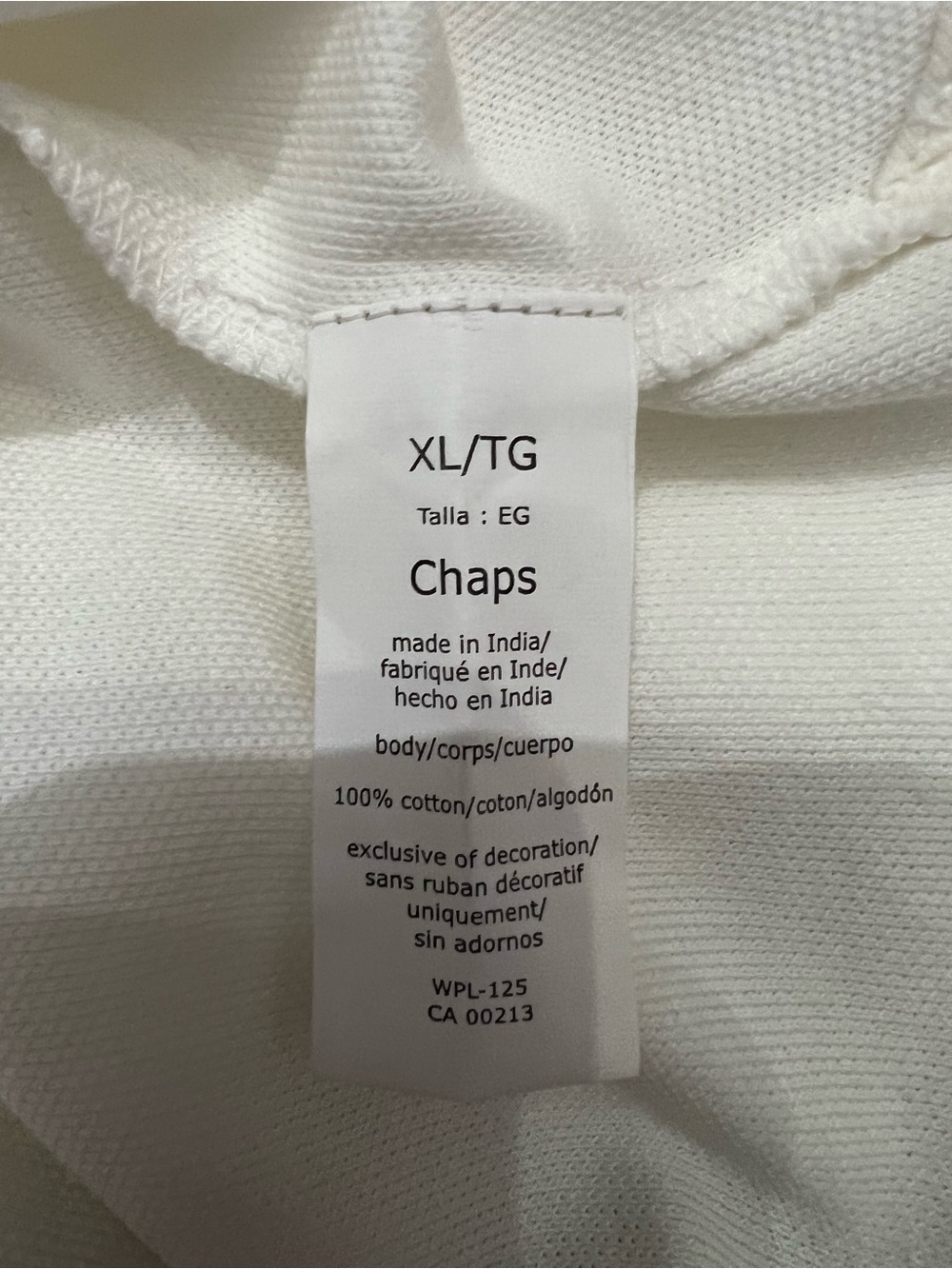 Chaps Men’s XL Solid White Short Sleeve Cotton Piqué Polo Shirt Crest Logo - Picture 5 of 5